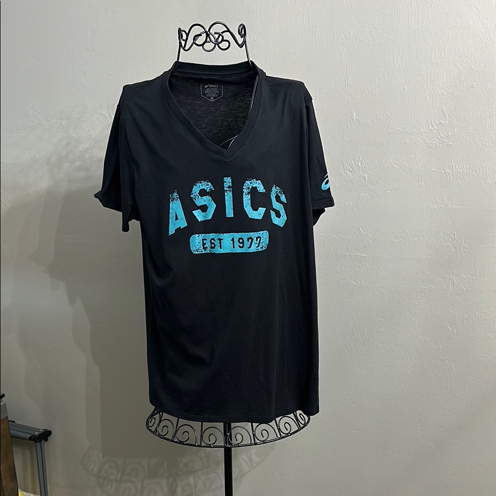 Asics Black Women’s T-Shirt With Teal Logo